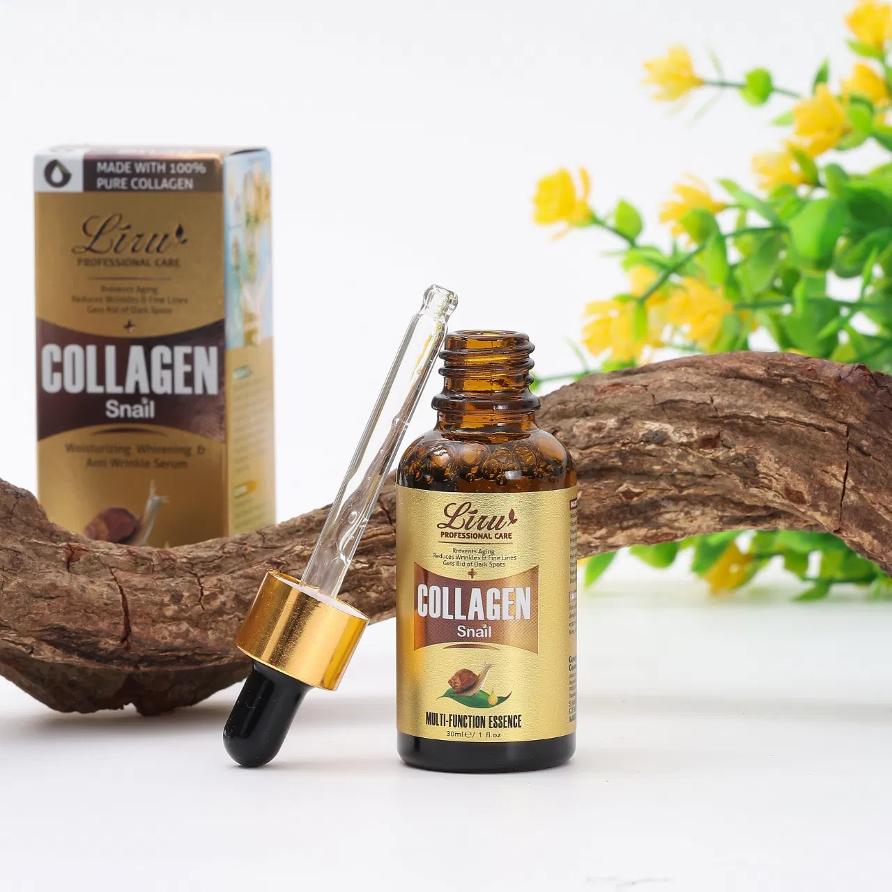 Sérum Facial de Reparação de Colágeno de Caracol Liru Juventude Renovadora Firmadora