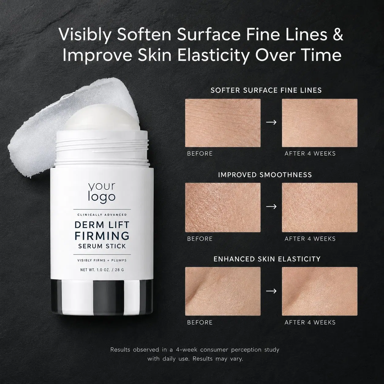 Cuidado Firmador Botânico Natural ODM Textura Leve Suavização da Pele Pele Madura Rápida Absorção Sérum em Bastão com Retinol Exossomos