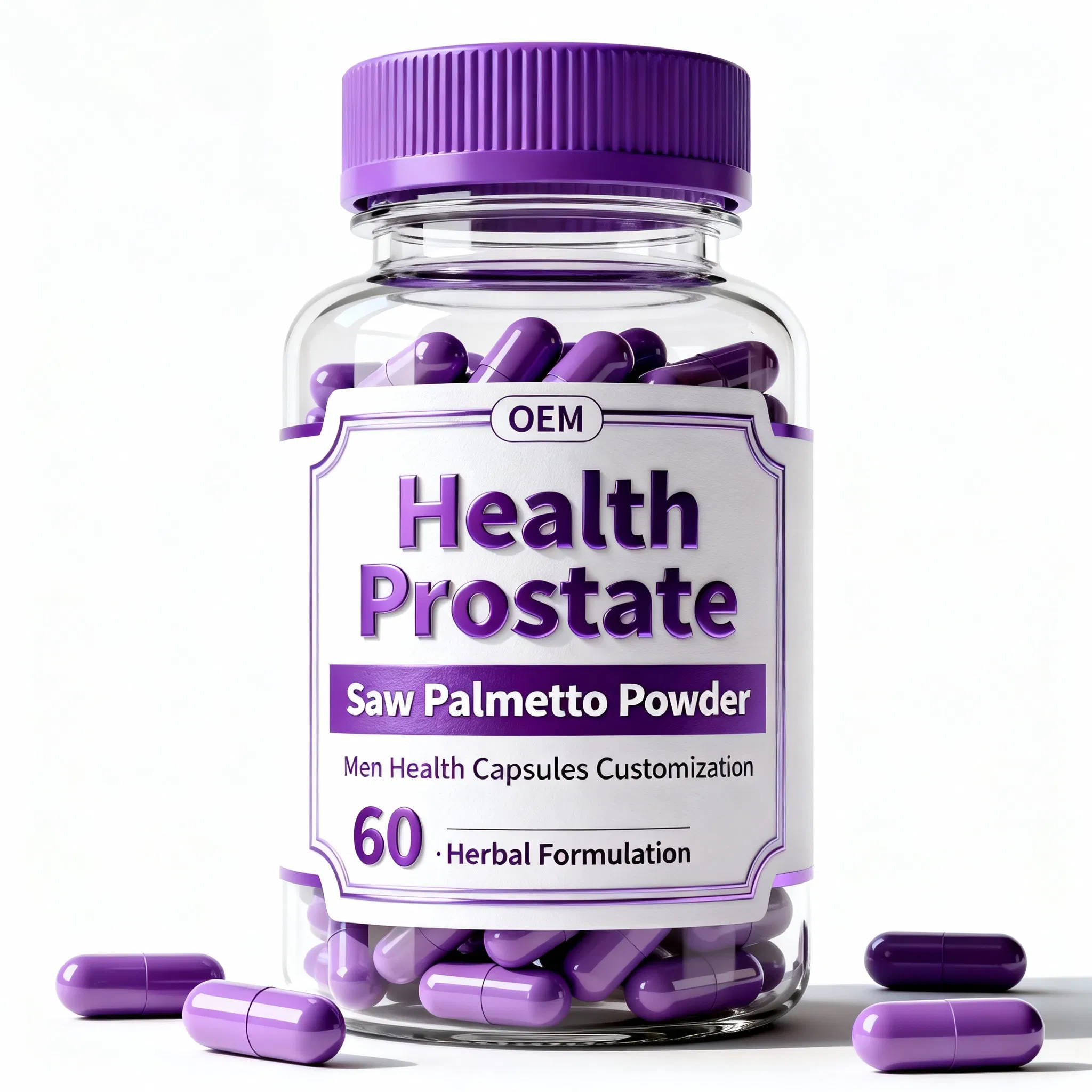 Suplemento Abrangente de Suporte à Saúde da Próstata com Cápsulas de Extrato de Saw Palmetto