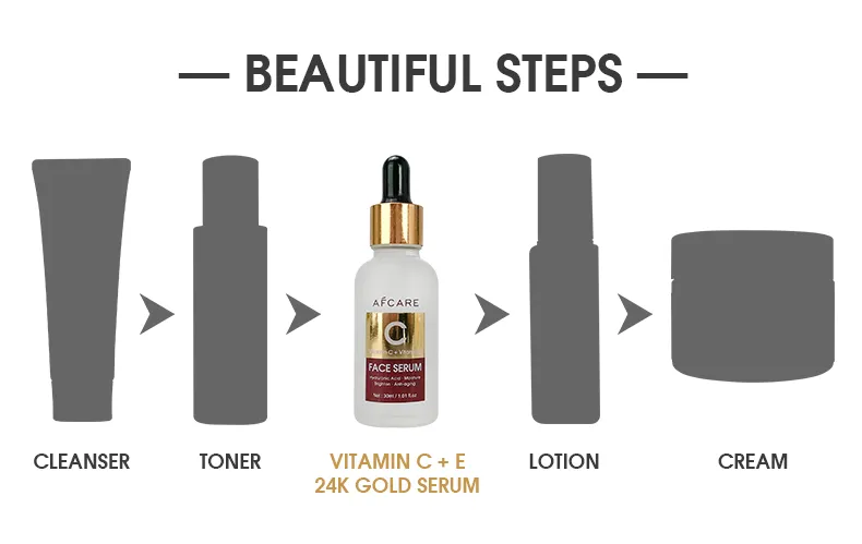 Hidratante Livre de Crueldade Nourishing e Vitamina C 24K Sérum Facial Gold Essence