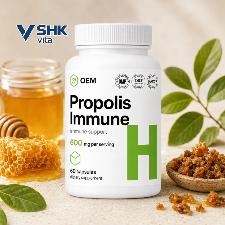 Cápsulas de Própolis de Abelha 5% Flavonoides Suplemento Antioxidante Natural de Polifenóis