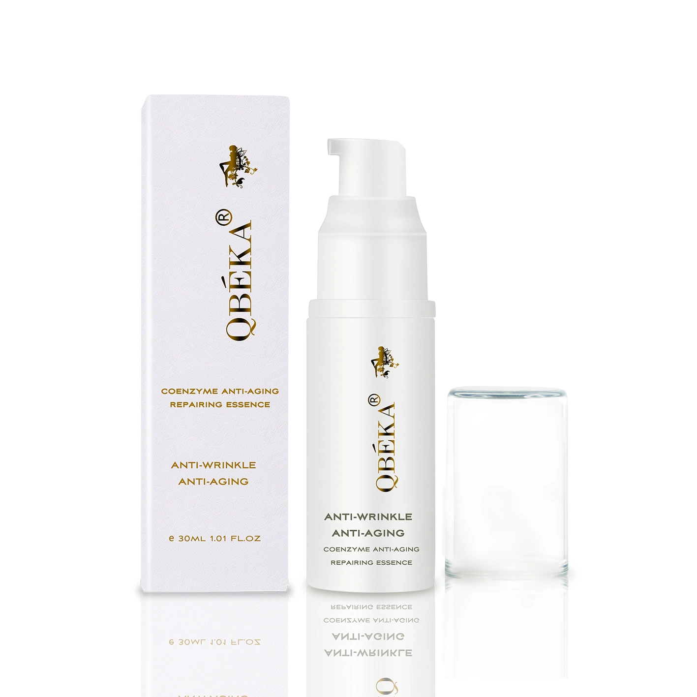 Essência Reparadora Anti Envelhecimento Coenzima Qbeka Orgânica Disponível OEM Sérum Cosméticos Anti Envelhecimento