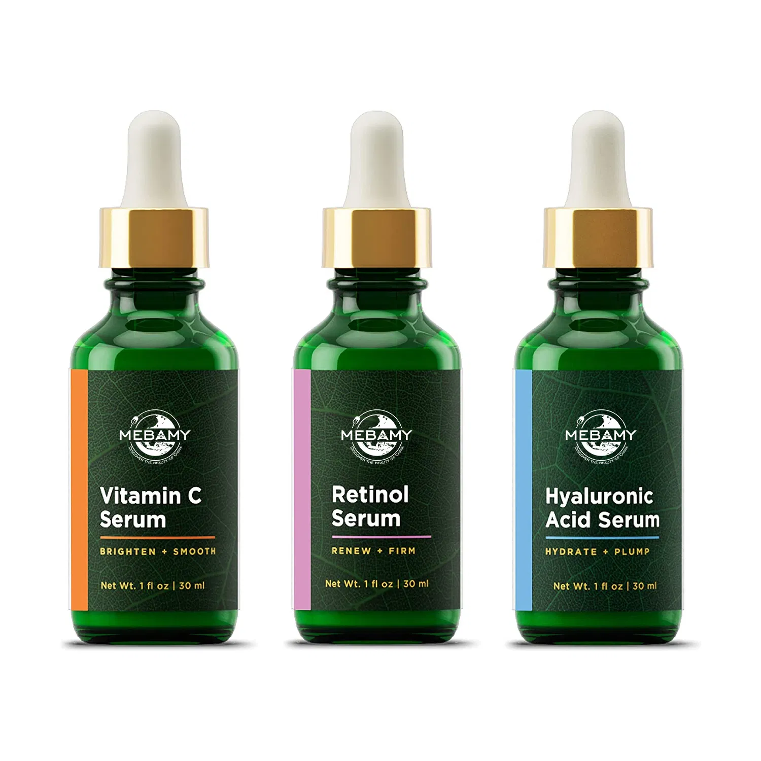 Sérum Facial Complexo Firmador Iluminador Antienvelhecimento de Ácido Hialurônico OEM Pacote Combinado