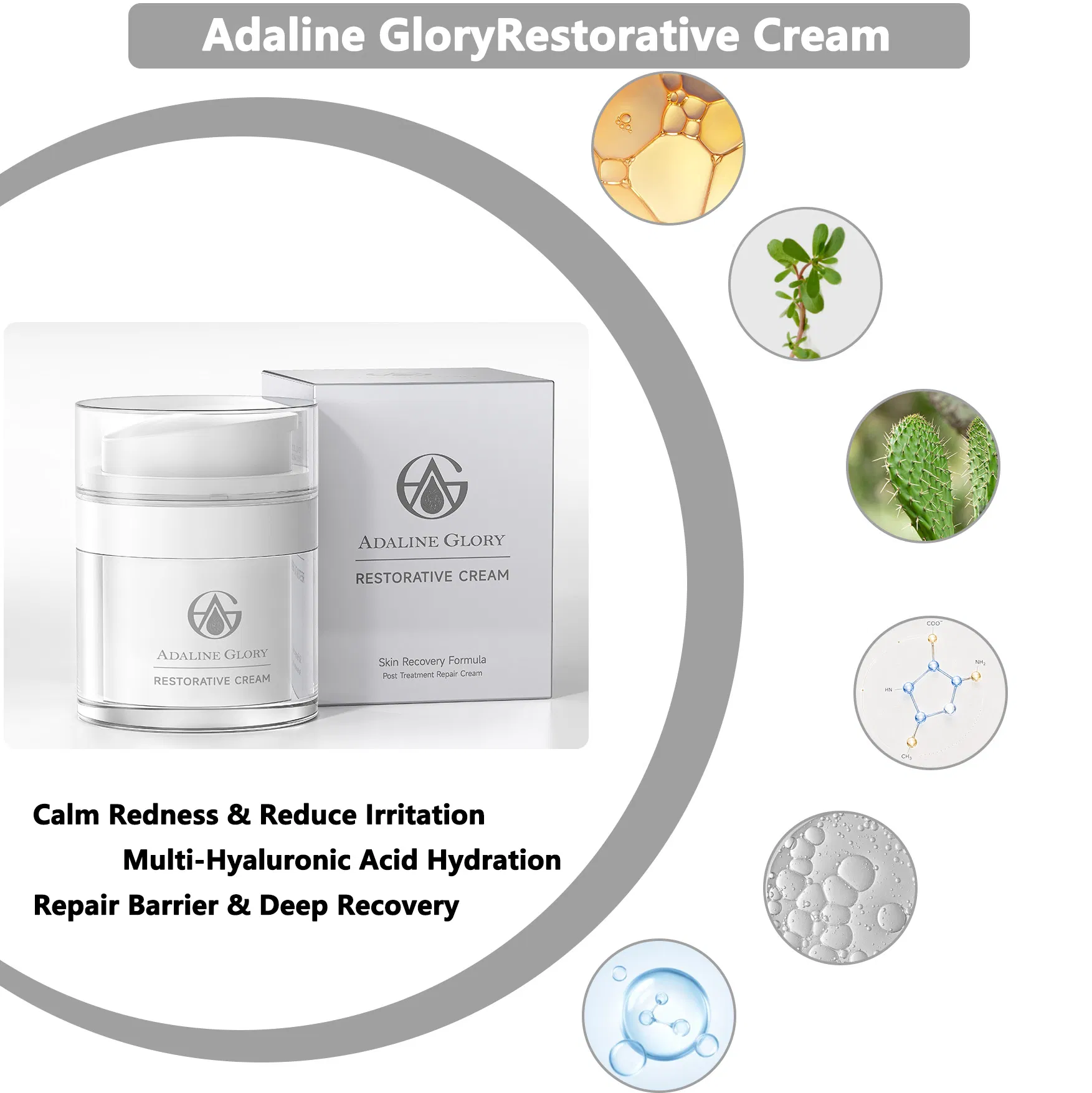 Creme de Recuperação e Reparação da Barreira Cutânea Profunda e Nutritiva 50ml Hidratação Pós-Tratamento de Bio-Microneedle Resiliência SPA Atacado