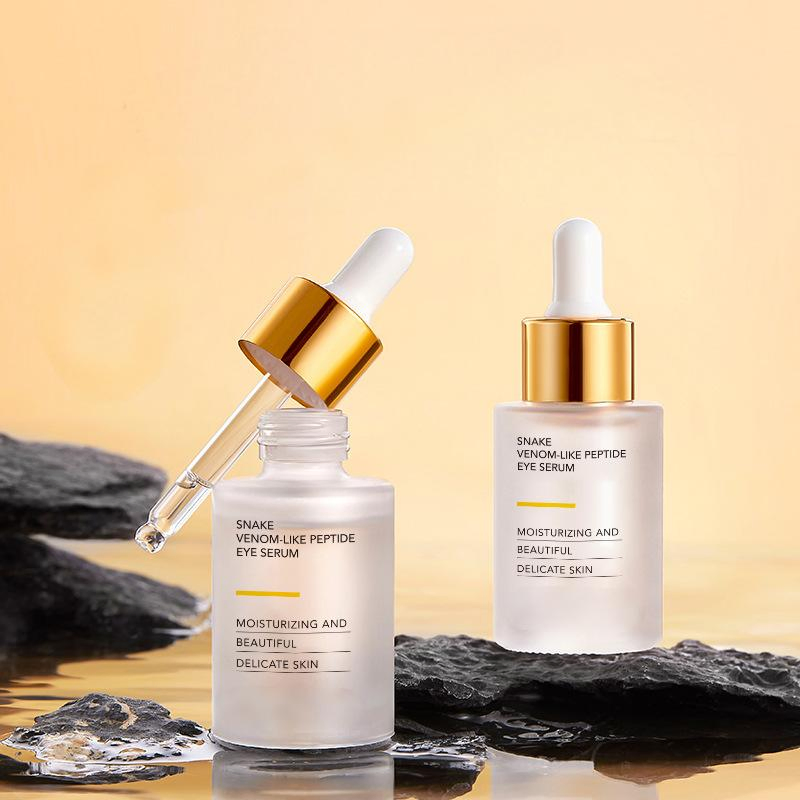 Soro para os olhos com peptídeos semelhantes ao veneno de cobra, corretor de olheiras, redutor de rugas e linhas finas, iluminador e hidratante cosmético
