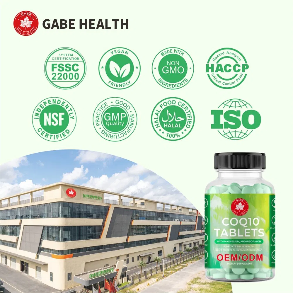 Suplemento Diário de Nutrição para Apoio Energético e Bem-Estar Cardiovascular Vegano Coq10 Tablets