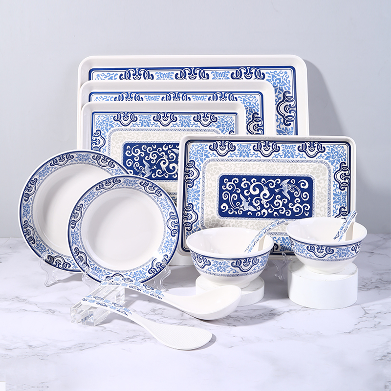 Family Hot Unbreakable Tableware Home Use Melamine Reusable Elegant Rice Bowl