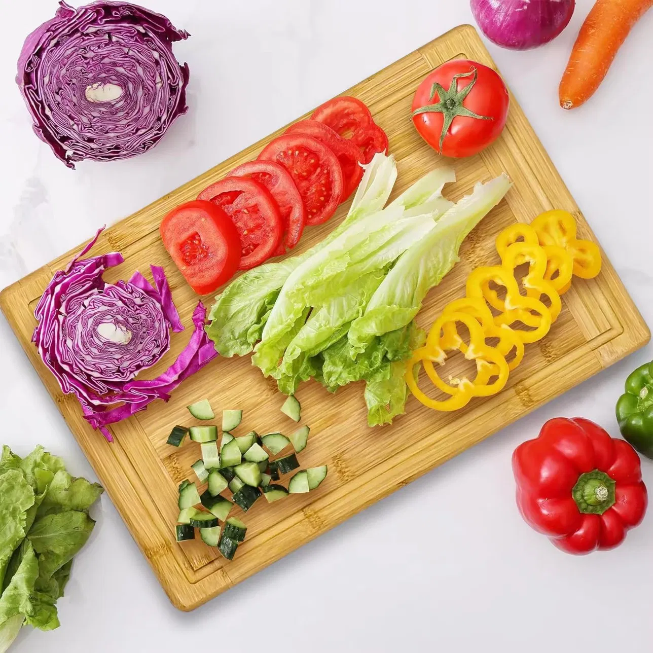 Eco-Friendly Natural Bamboo Cutting Board for Kitchen Custom Logo for Cheese Board