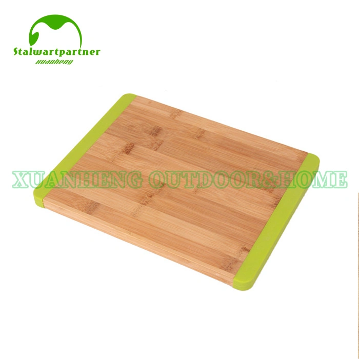 Bamboo Cutting Board Kitchen Chopping Board with Non-Slip Silicon Rubber
