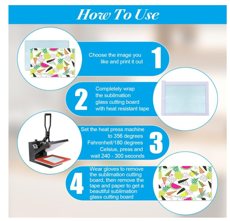 Sublimation Glass Cutting Board Personalized Kitchen Decor