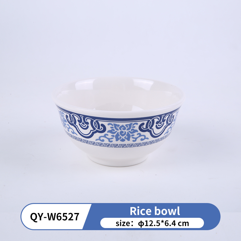 Family Hot Unbreakable Tableware Home Use Melamine Reusable Elegant Rice Bowl