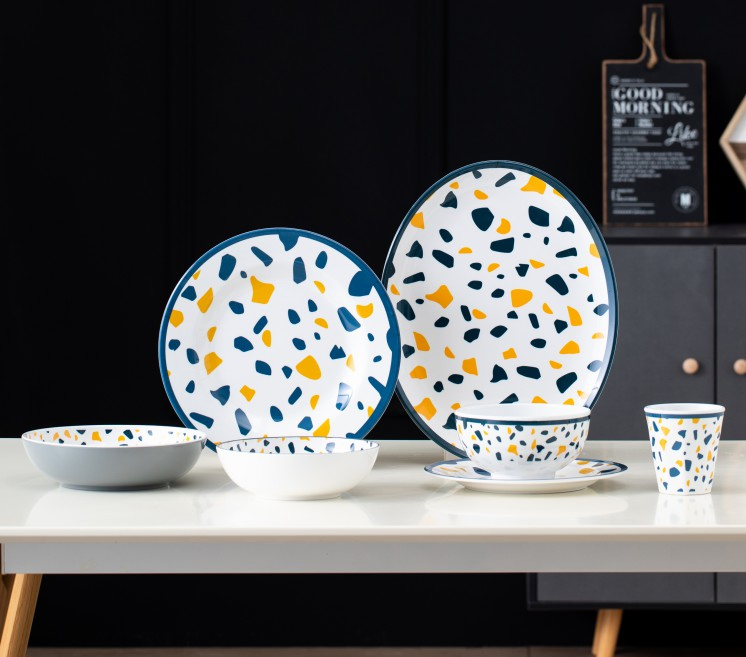 Melamine Plate &amp; Bowl Set Casual Dining Dining Party Environmental Friendly Plastic Ware