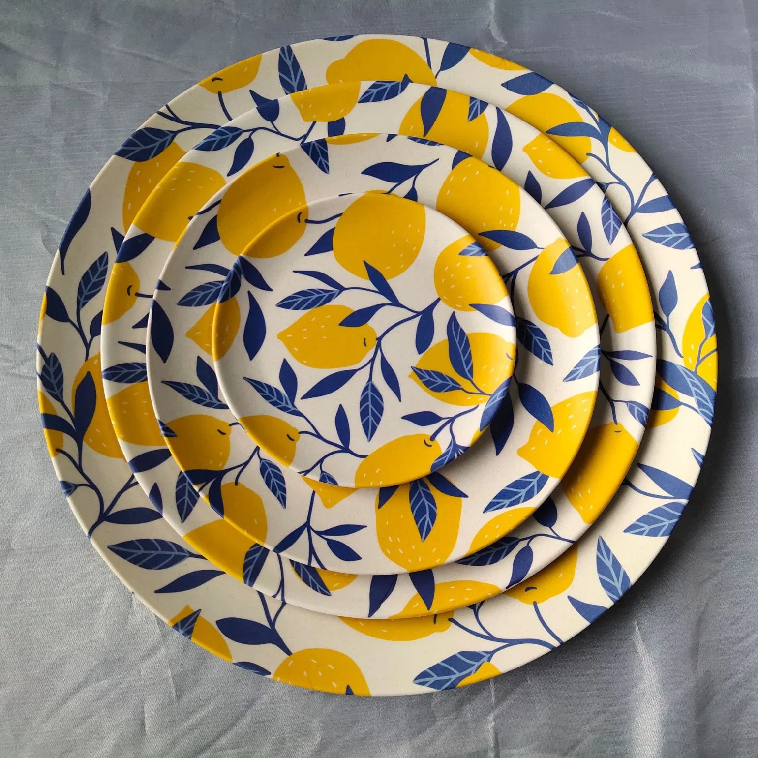 Round Melamine Bamboo Fiber Plate Dinnerware