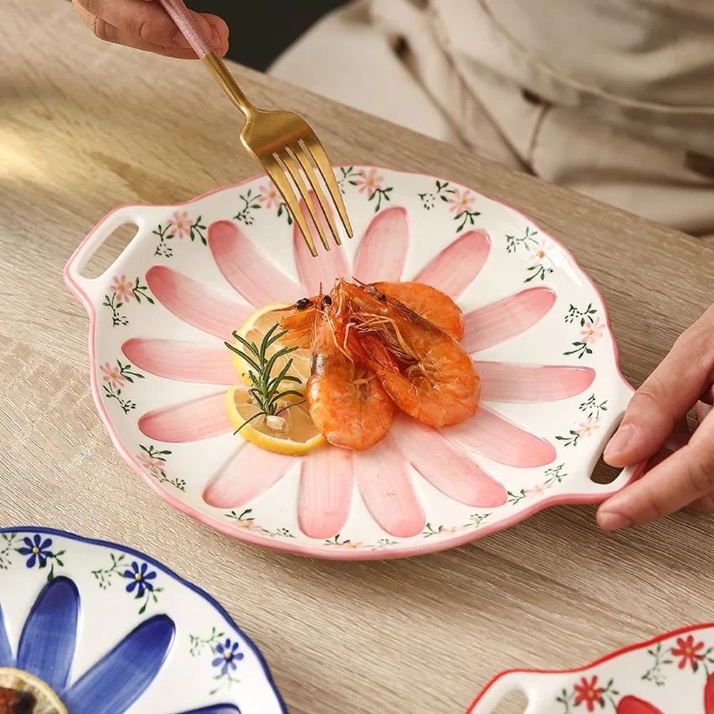 Safe Environmentally Friendly Dinner Ceramic Plates for Relatives Friends Gatherings