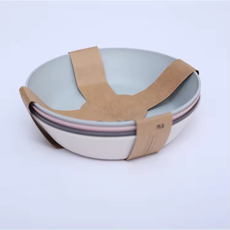 Free Sample Personalized Durable Deep Round PLA Melamine Bamboo Fiber Salad Bowl