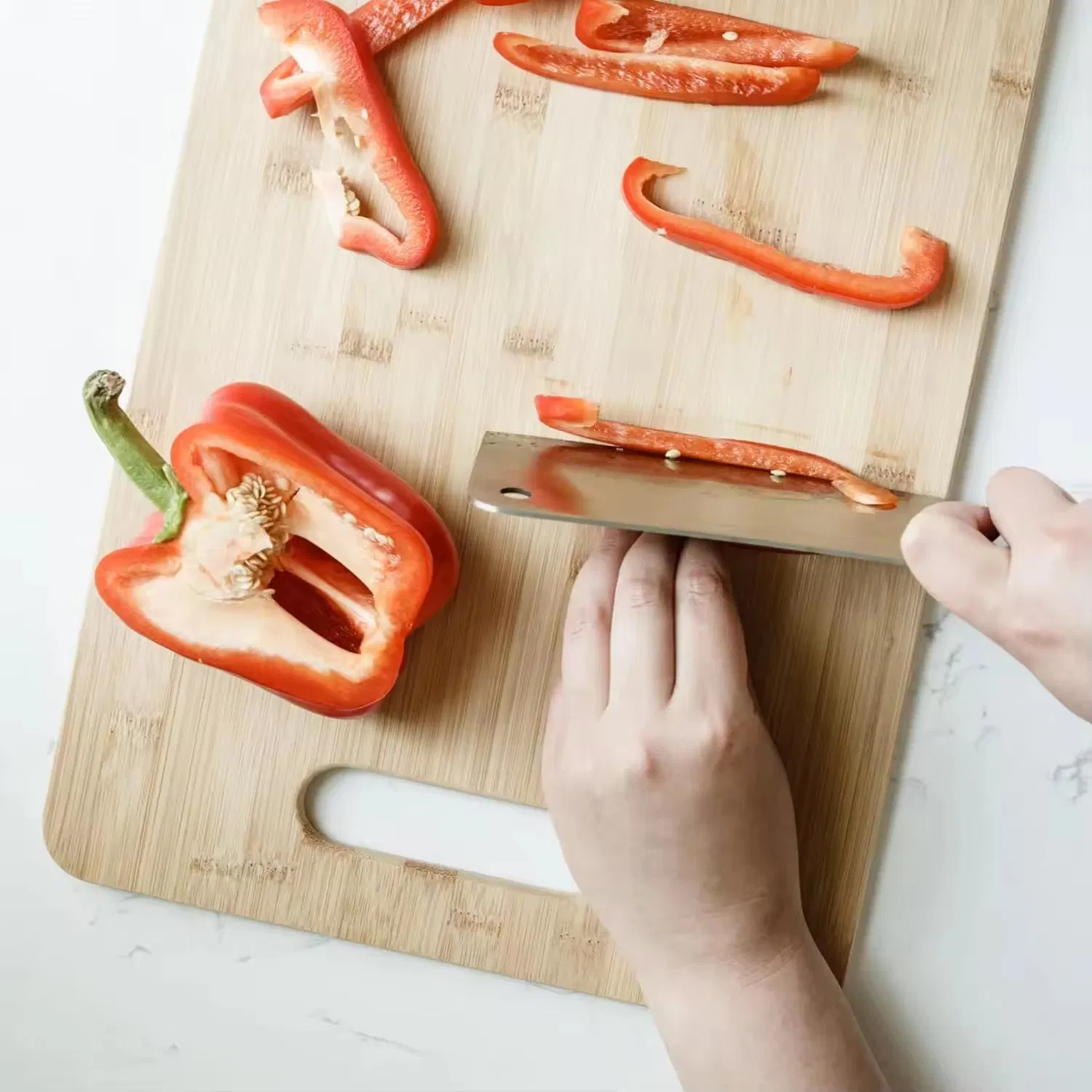 Custom Double Sided Bamboo Wood Kitchen Cutting Chopping Board for Fruits &amp; Vegetables