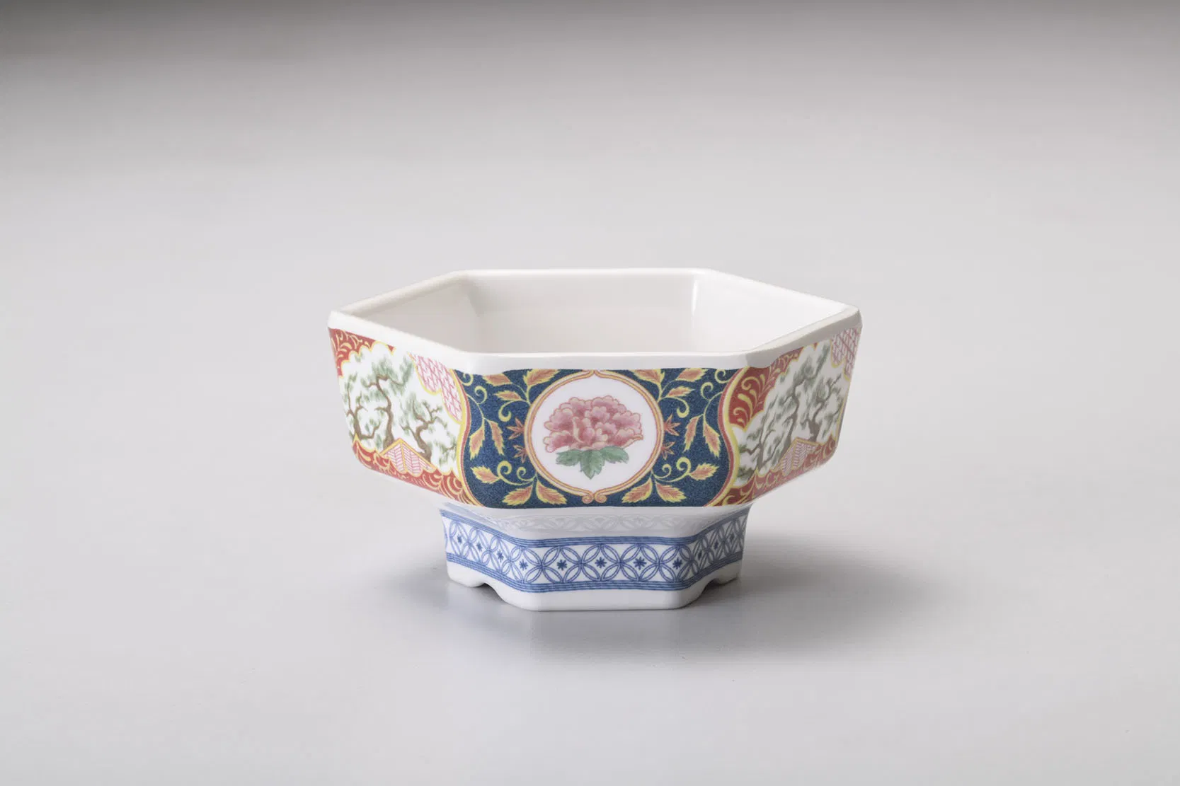 Melamine Donburi Bowl Japanese Style Restaurant Rice Gyudon Serving Hexgonal Bowl