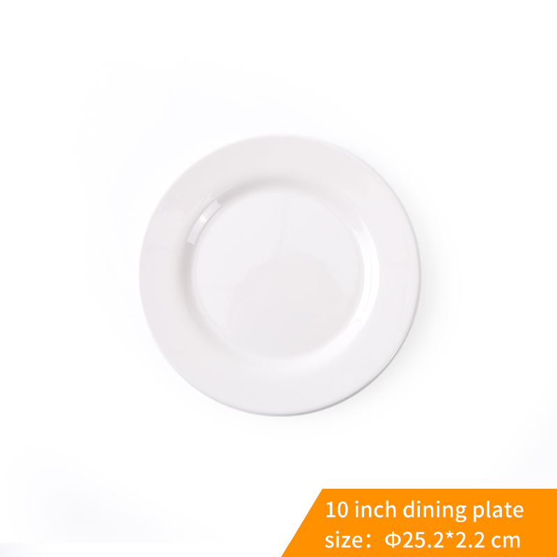 Solid Melamine Plate Set White Color Restaurant Round Plate 100% Melamine