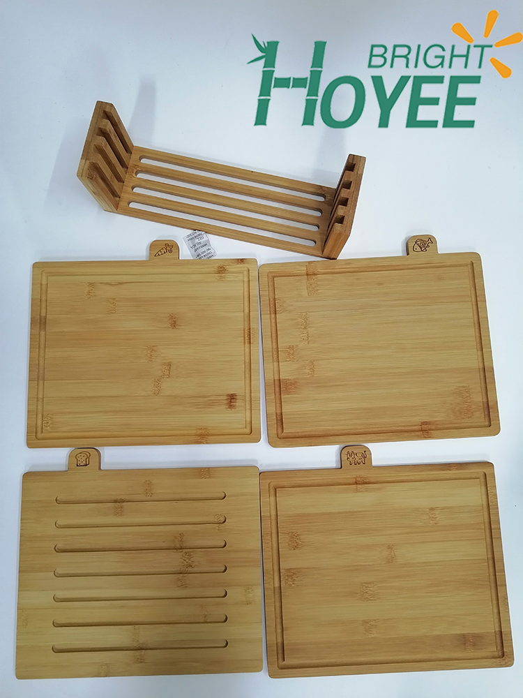 Bamboo Wood Cutting Board with Four Pieces Cutting Board Set