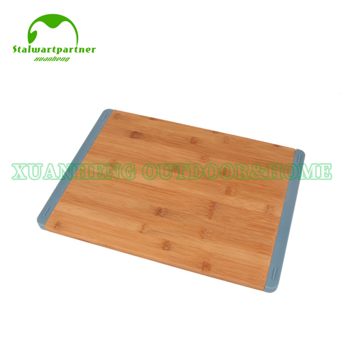 Bamboo Cutting Board Kitchen Chopping Board with Non-Slip Silicon Rubber