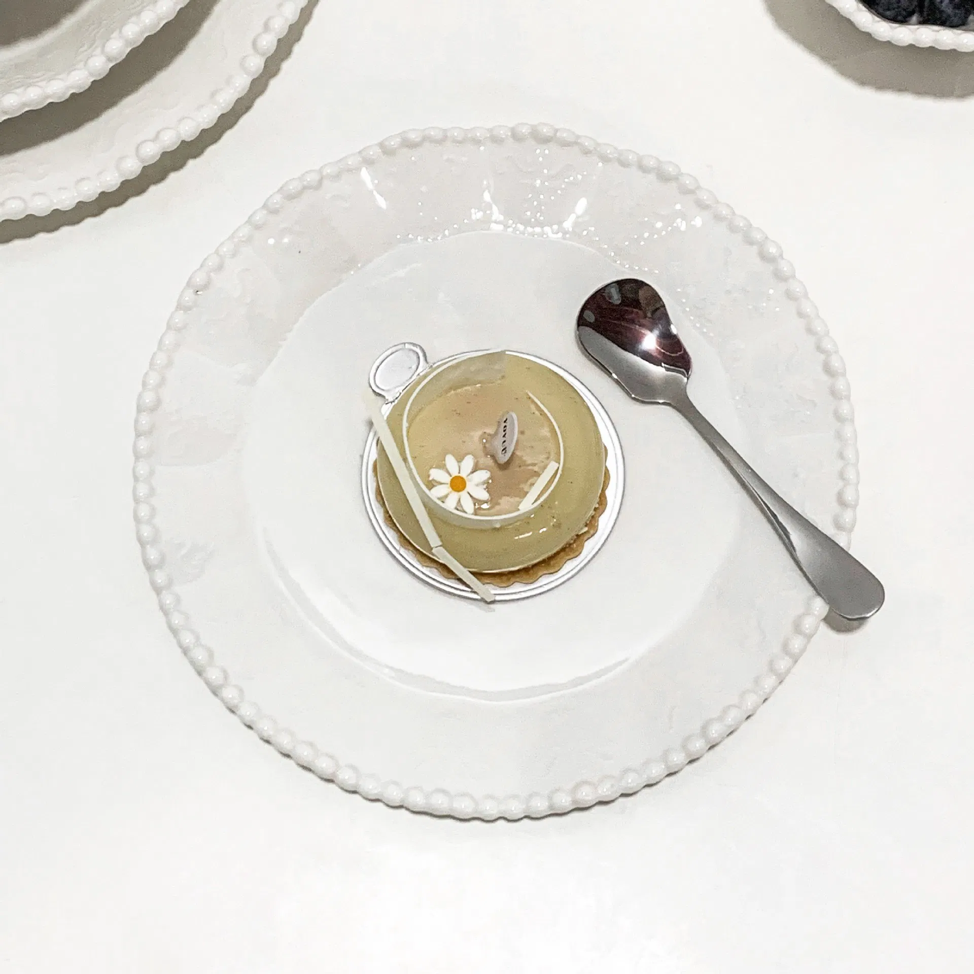 Ceramic Plate Restaurant Pearl Edge Ceramic Soup White Porcelain Tableware