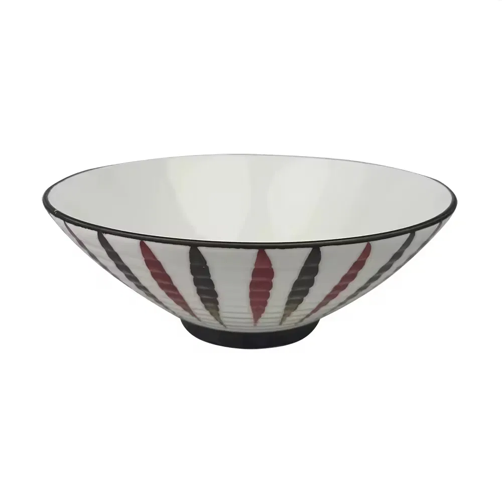 Underglaze Hand Paint Porcelain Salad Deep Ramen Bowl Eco Friendly Products 2025 Japanese Style Ceramic Rice Bowl Set