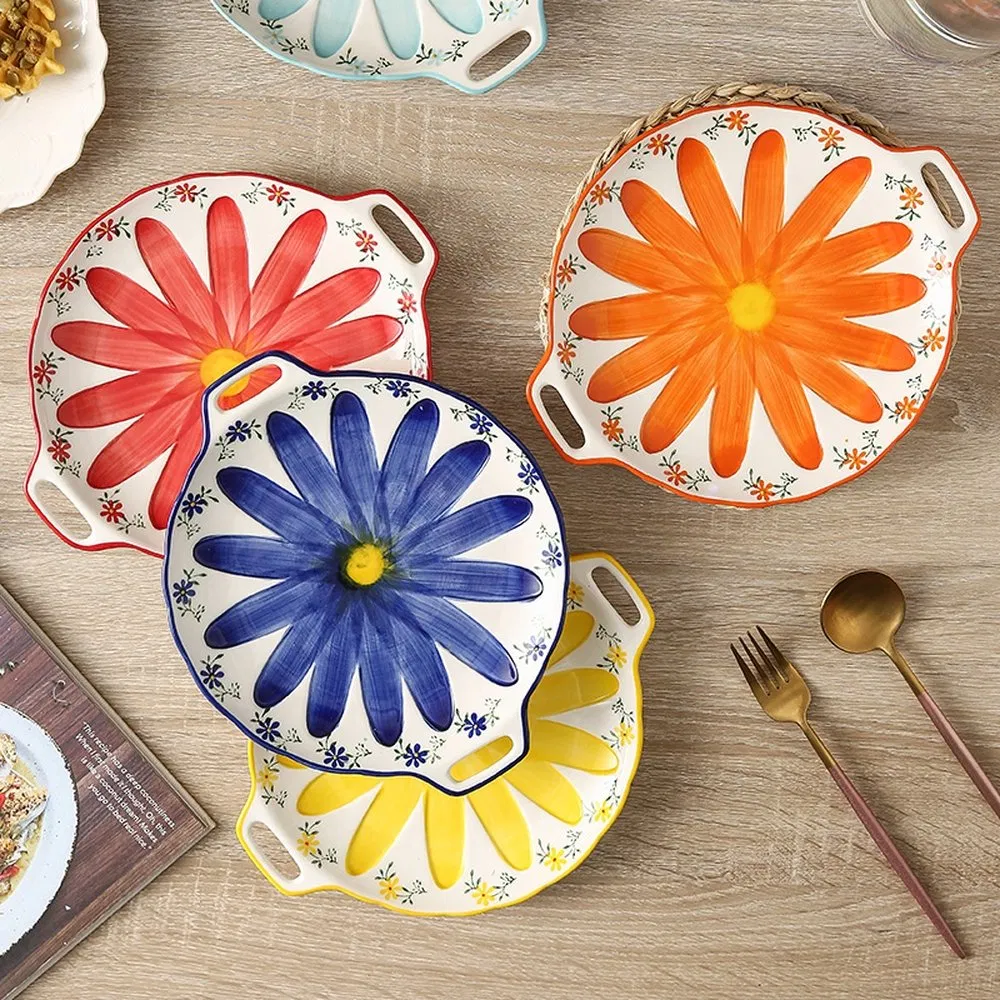 Safe Environmentally Friendly Dinner Ceramic Plates for Relatives Friends Gatherings