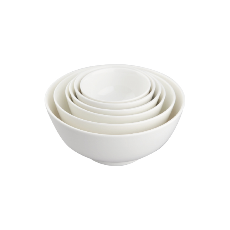 High Temperature White Porcelain Noodle Rice Soup Bowl for Restaurant Hotel