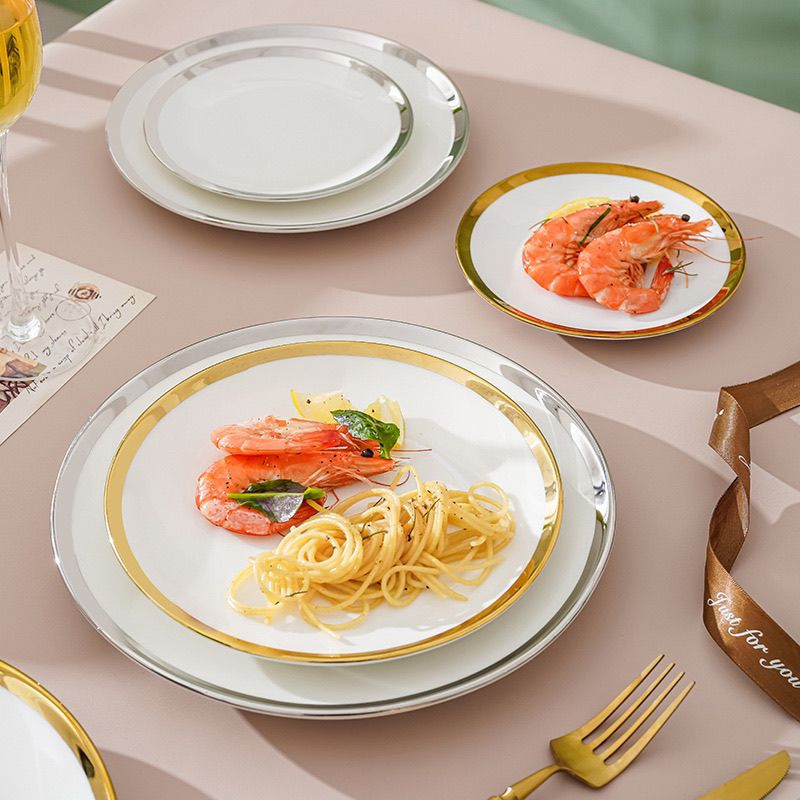 Good Price Porcelain Dinnerware Clourful Golden Bowl Porcelain Ceramic Dinner Set