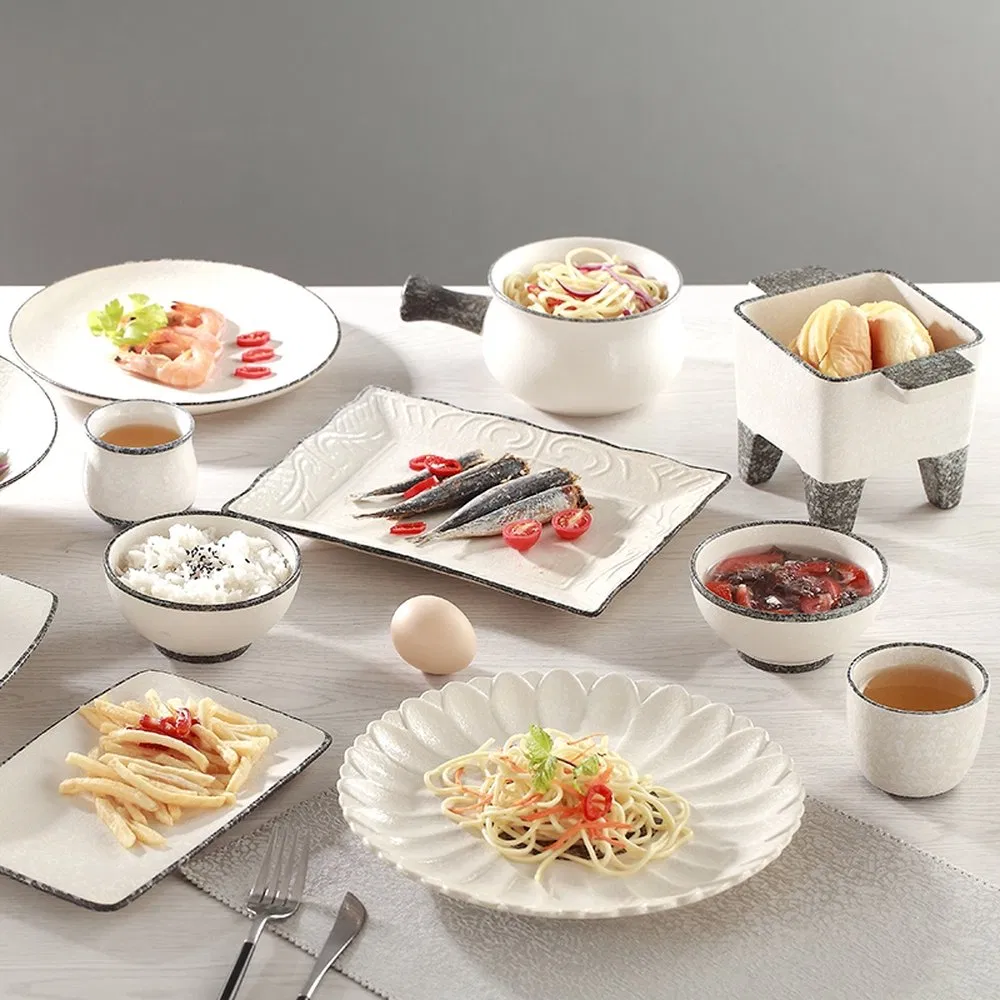 Heat Insulation Exquisite Ceramic Serving Plate for BBQ Restaurants