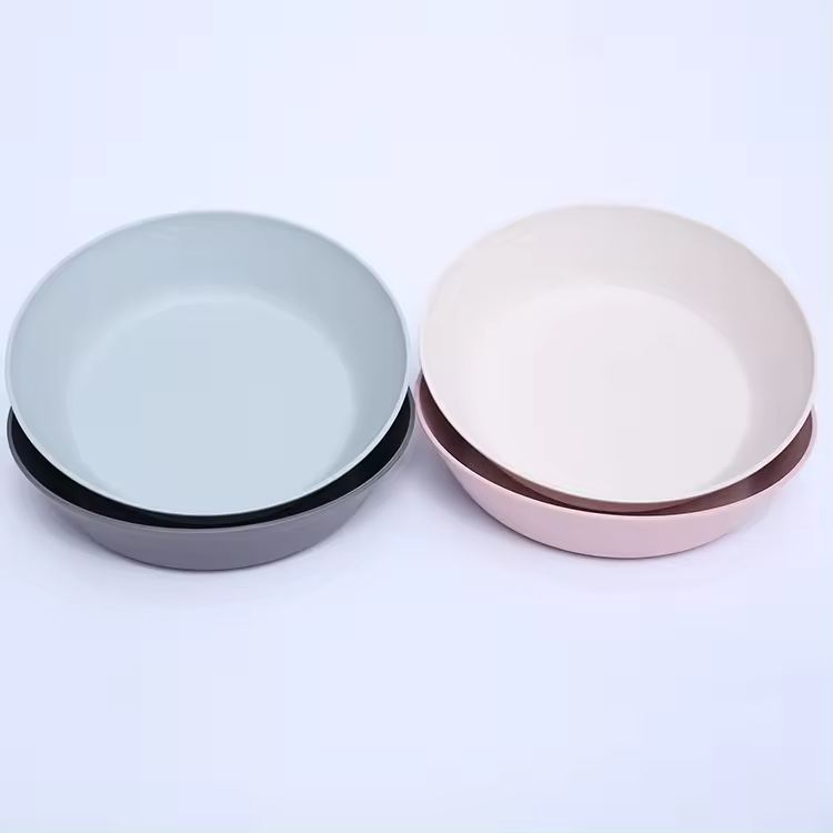 Free Sample Personalized Durable Deep Round PLA Melamine Bamboo Fiber Salad Bowl