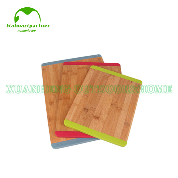 Bamboo Cutting Board Kitchen Chopping Board with Non-Slip Silicon Rubber