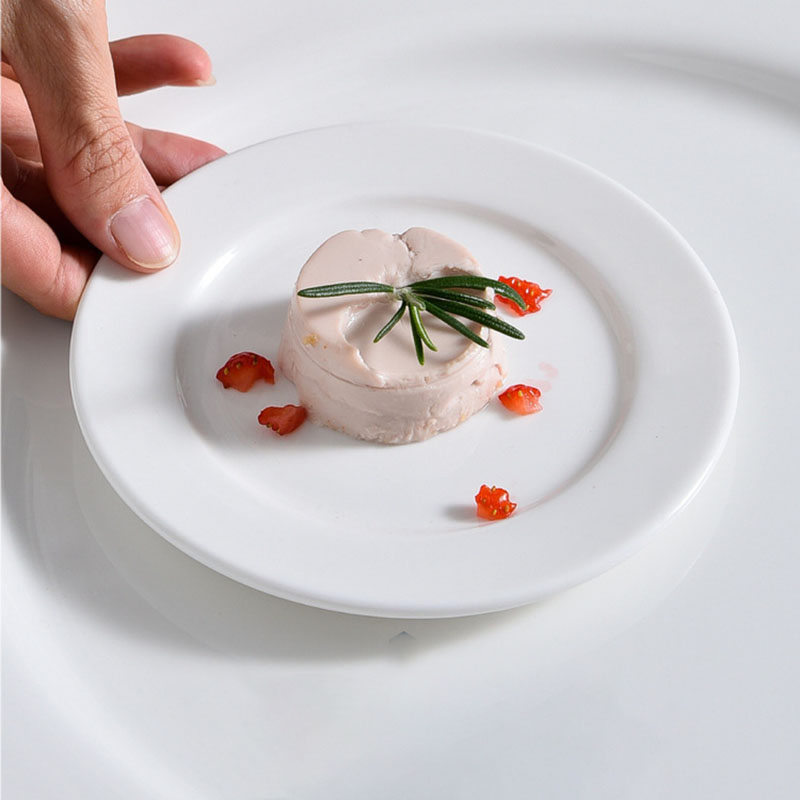 Western Style White Ceramic Steak Plate Restaurant Catering 6/7/8/9/10/11/12 Inch