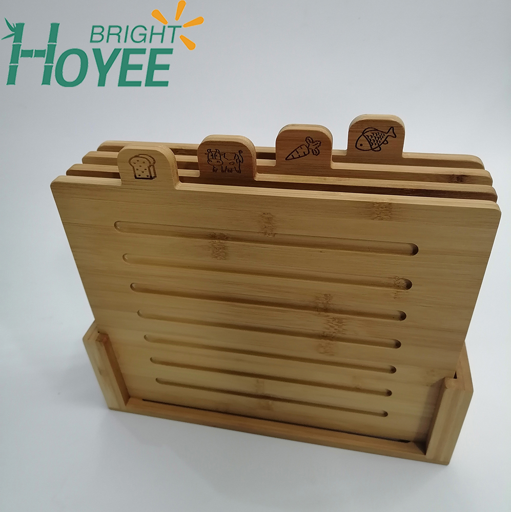 Bamboo Wood Cutting Board with Four Pieces Cutting Board Set
