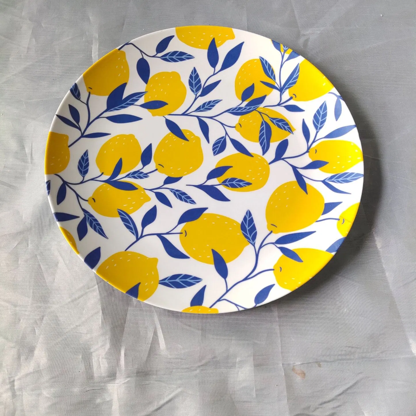 Round Melamine Bamboo Fiber Plate Dinnerware