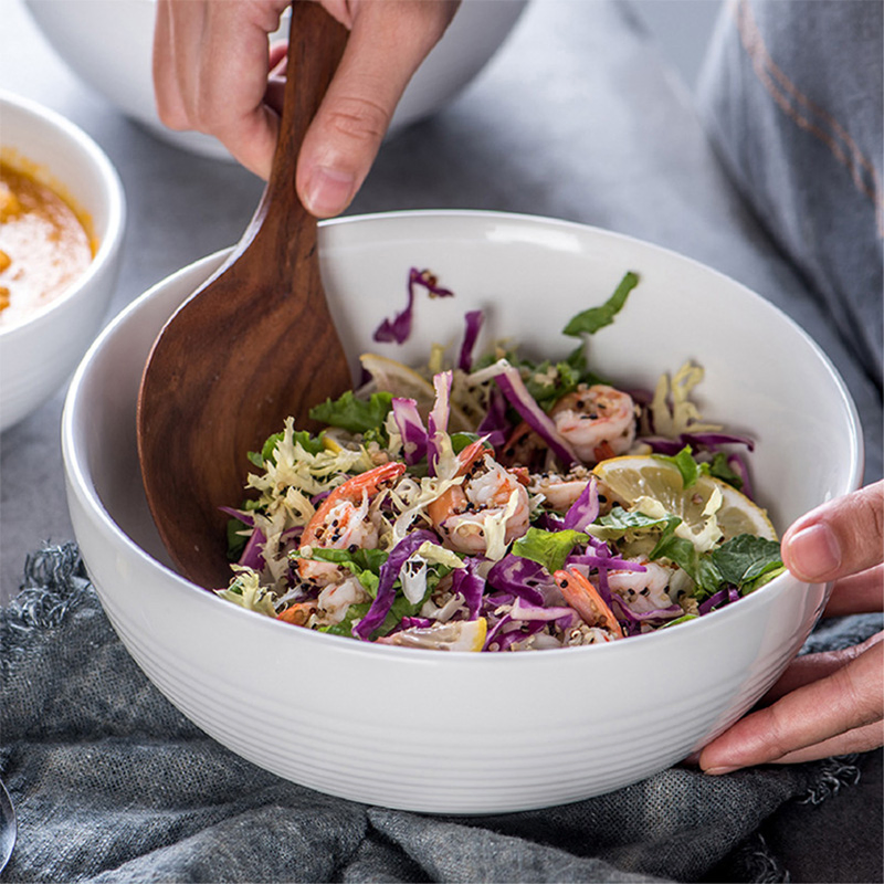 Custom Logo Western Food Hotel Supplies Porcelain Ramen Soup Salad Ceramic Bowl