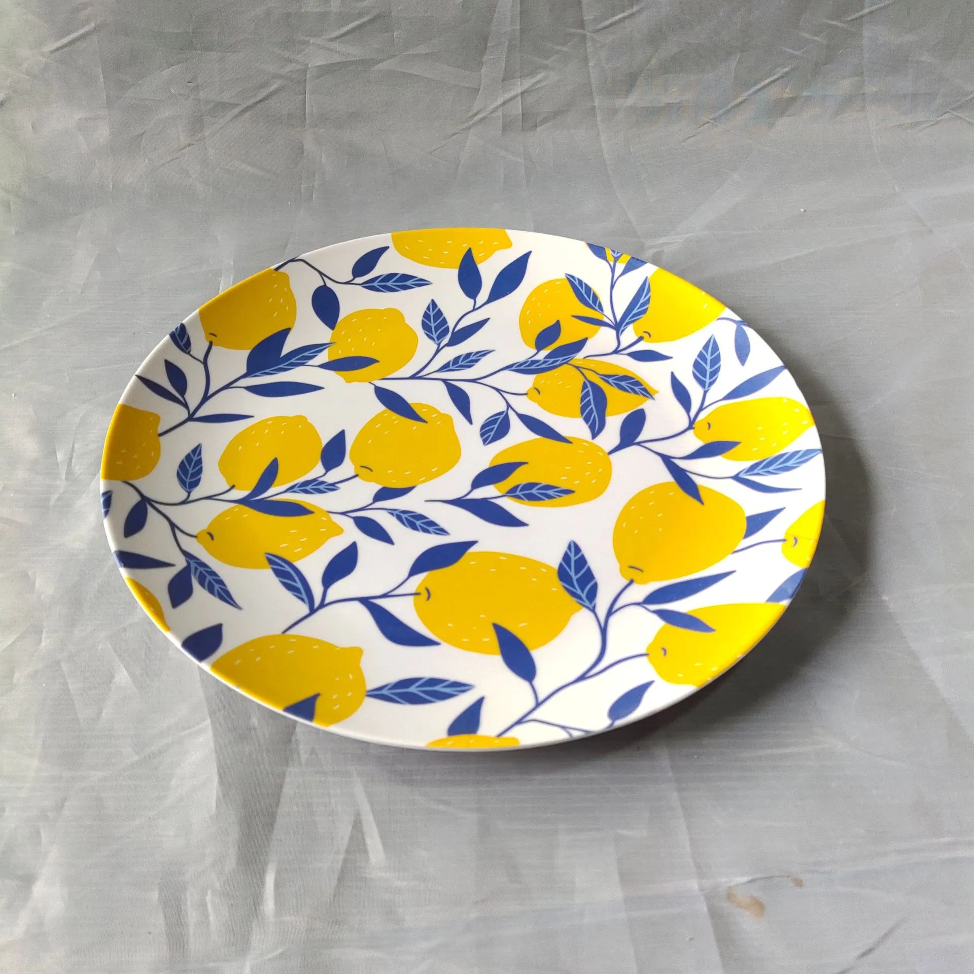 Round Melamine Bamboo Fiber Plate Dinnerware