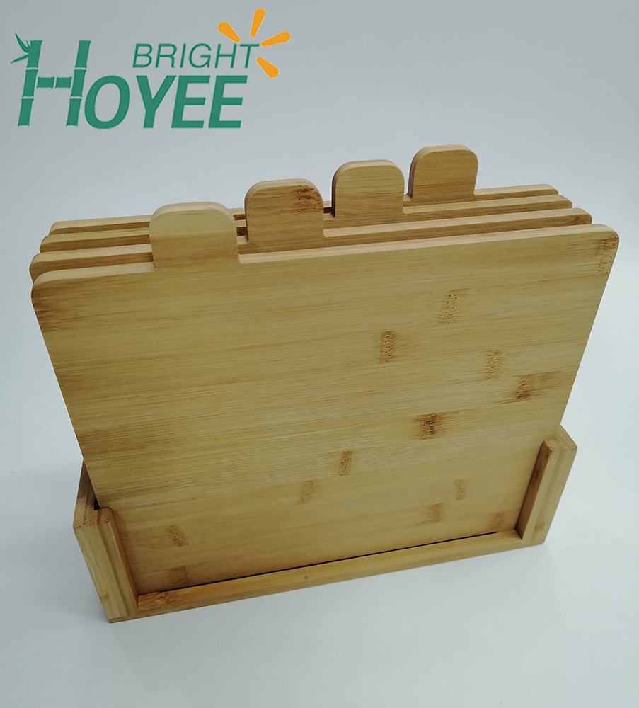 Bamboo Wood Cutting Board with Four Pieces Cutting Board Set