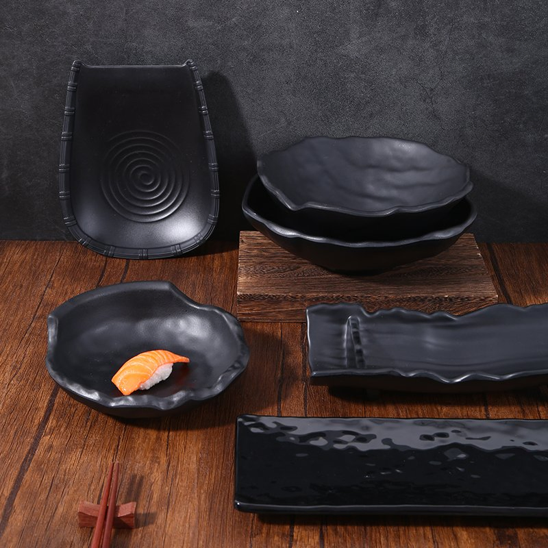 Premium Round Melamine Bowl in Matte Black for Restaurants