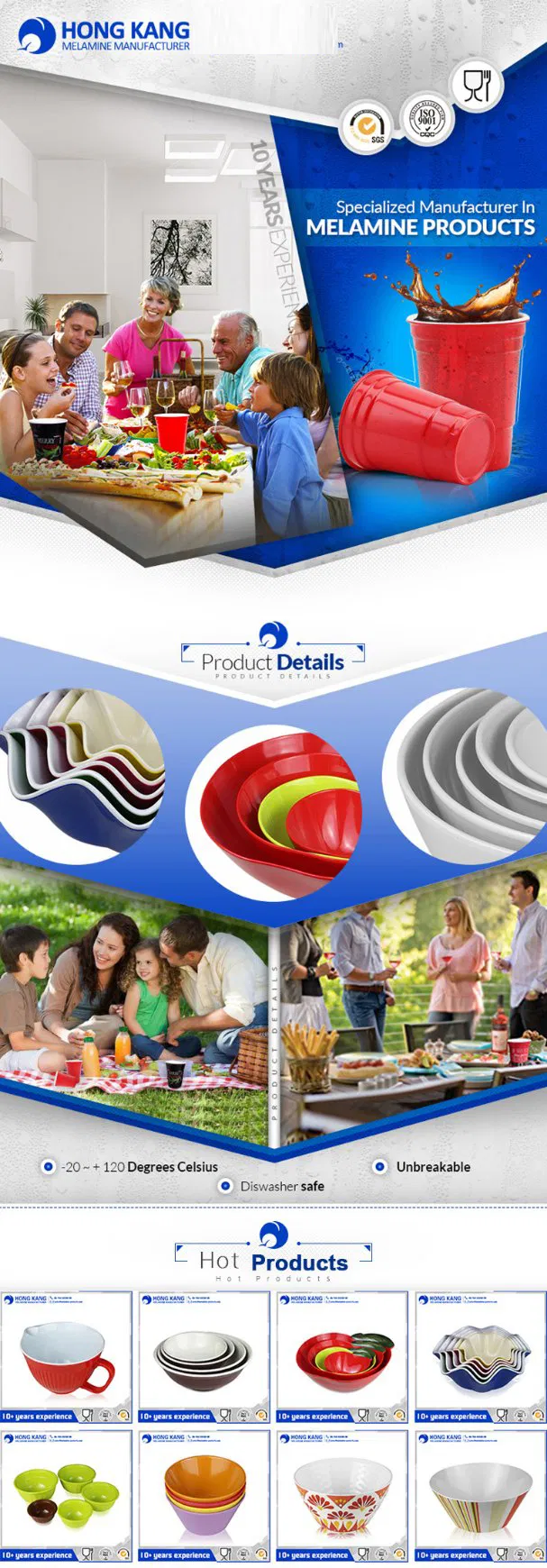 Plastic Multicolor Melamine Fruit Salad Bowl