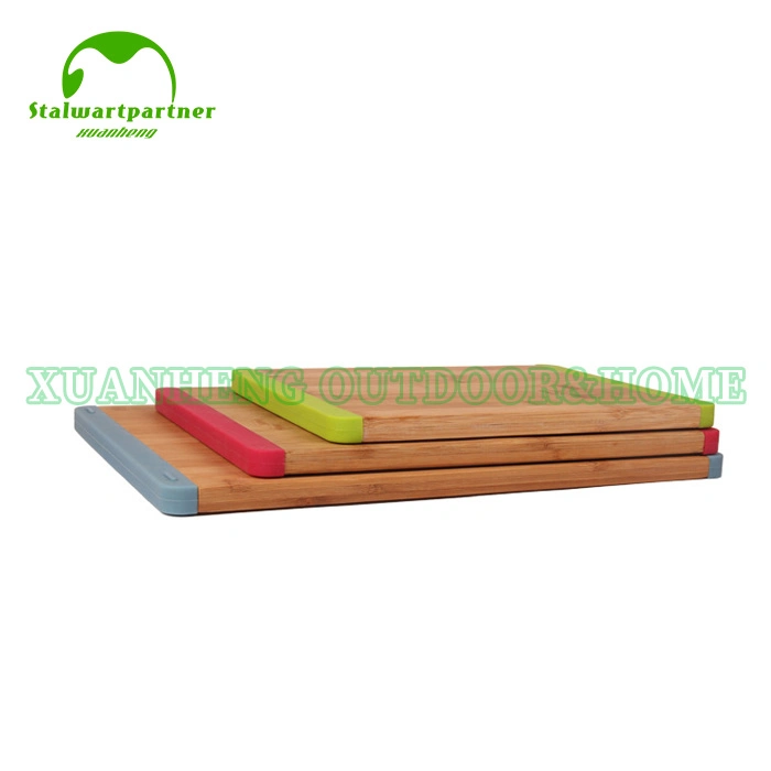 Bamboo Cutting Board Kitchen Chopping Board with Non-Slip Silicon Rubber