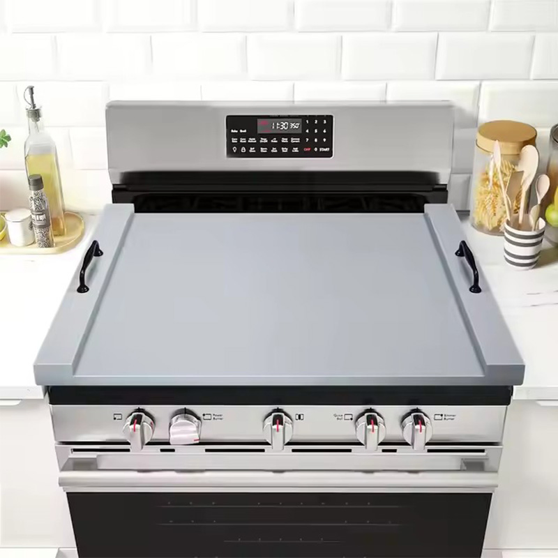 Bamboo Wood Noodle Board Chopping Cutting Board with Handles for Electric &amp; Gas Stovetop Cover