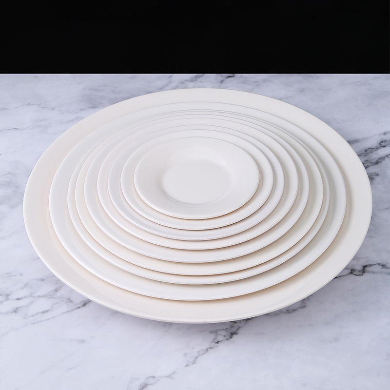 Hot Selling 7-Inch Plate White Round Melamine Plate Set for Restaurant Custom Logo
