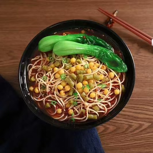 Melamine Tableware Set for Restaurants, Matte Black Bowl