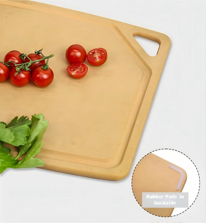 Eco-Friendly Natural Wood Fiber Cutting Board with Juice Grooves