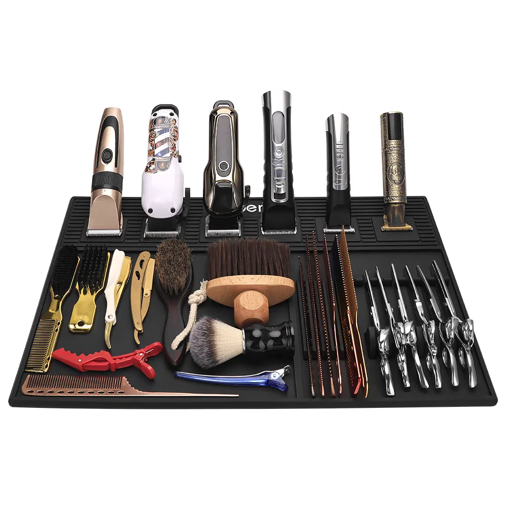 Wholesale Custom Logo Flexible Soft Hair Cutting Tool Storage Hair Clippers Barber Magnetic Mat