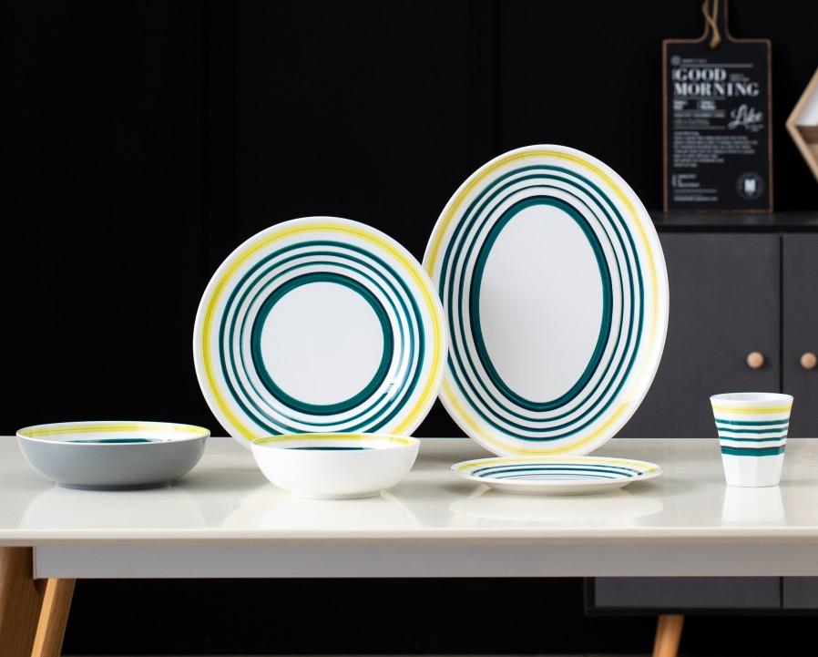 Melamine Plate &amp; Bowl Set Casual Dining Dining Party Environmental Friendly Plastic Ware