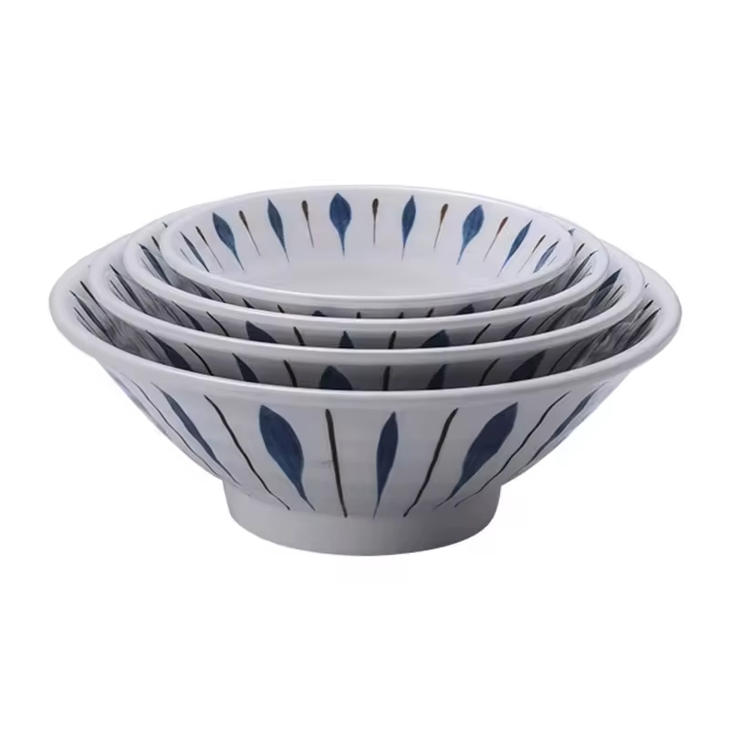 Underglaze Hand Paint Porcelain Salad Deep Ramen Bowl Eco Friendly Products 2025 Japanese Style Ceramic Rice Bowl Set