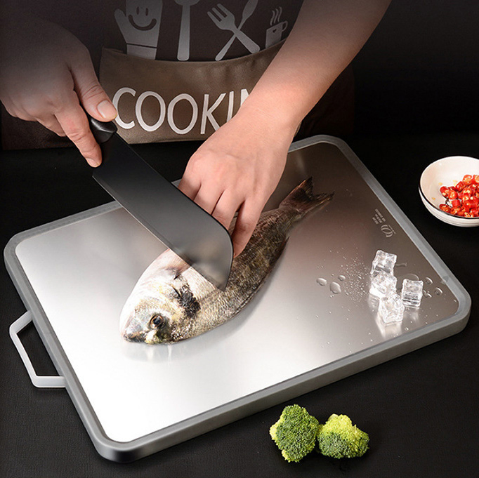 Wholesale Stainless Steel Non-Slip Double Side Use Chopping Board Multipurpose Use Double-Sided Chopping Board