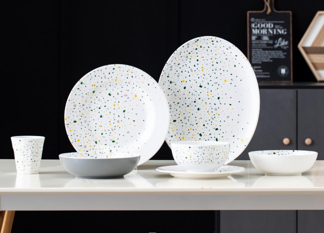 Melamine Plate &amp; Bowl Set Casual Dining Dining Party Environmental Friendly Plastic Ware